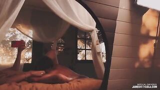 The reflection in the mirror says he's good, and that’s exactly what she wants
