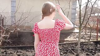 The village girl is always hot and sexy, no matter the circumstances