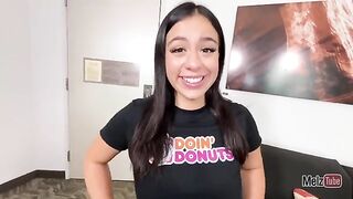 The man brought a special dessert for the hot 18-year-old Latina