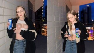 The pretty baby has something else to show for the energy drink advertisement