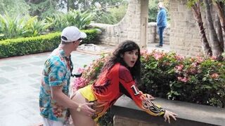A girl checked out some historic sites and got intimate