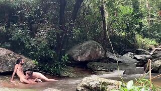 Some people like to fuck even in the woods, camping is not an exception