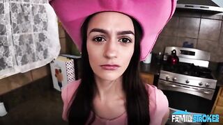 A man gave his dick to the cowgirl to ride in her clothes
