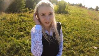 What do we do at sunset? A stunning schoolgirl Stacy Starando got fucked outdoors
