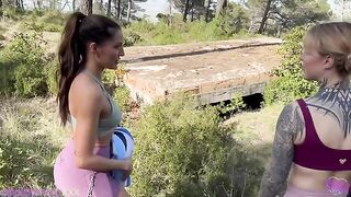 Two girlfriends didn't let the guy down in the woods for nothing