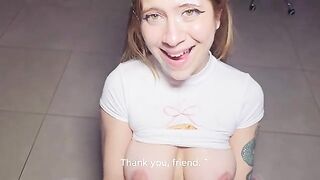 A woman receives a visit from a special someone and is awaiting ecstasy