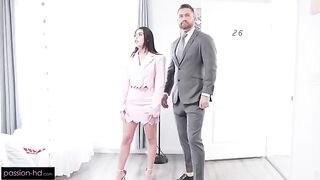 The cutie is gently bouncing on my hardened cock