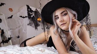A cute witch waits for the magical fuck with a guy