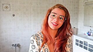 The man licks the wet pussy of a red-haired beauty