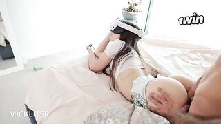 A man did not let his girl get out of the room until he was satisfied