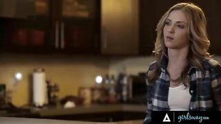 An investigator takes a break from her case to enjoy intimate moments with her girlfriend