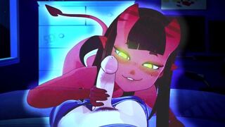 The young guy is fucking with a hot witch in a cartoon