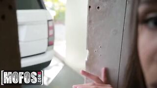 Abella Danger shows her appreciation to her savior with a passionate blowjob