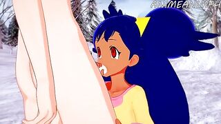Iris, the Pokémon trainer, gets her pussy filled with cock in a steamy hentai scene