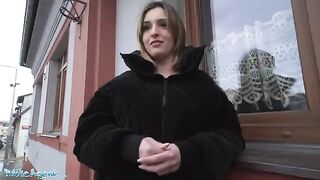 An agent from Public Agent meets a girl in the street and asks her to show her assets