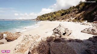 Amateur couple enjoys wild sex on a nude beach during Reislin Vacation