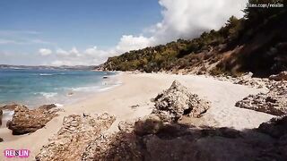 Amateur couple enjoys wild sex on a nude beach during Reislin Vacation