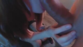 The perfect girl with a stunning ass gets fucked in her ass hole by a fat cock