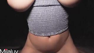 Busty amateur MILF fucked hard in POV at night