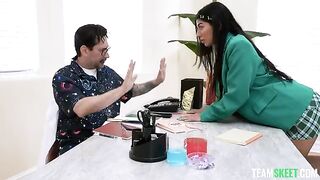 Special treatment from a caring brunette companion