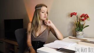 A girl with big tits wants to be freed from her bra, showcasing her natural allure in a solo performance
