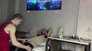 Two guys fucked a girl with a narrow pussy at a party