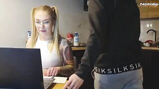 The student gets a good mark thanks to her great blowjob skills