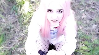 A girl with pink hair is always ready to pounce on a cock!