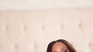 Black woman caresses herself only with a real dick, not toys