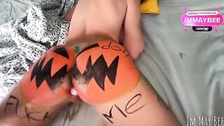 A girl was fucked in her pumpkin by a man with rough techniques