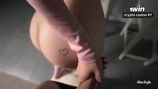 The man fucks a girl so hard, making her squirt non-stop like a fountain