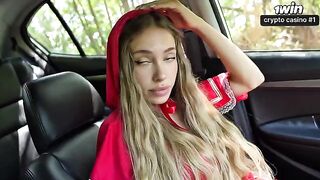 The little girl in a red cloak has become very lustful