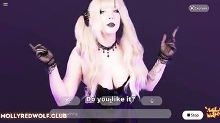 The blonde is being fucked on a machine for Halloween