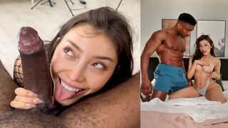 A girl is fucking hard on the bed, her passion evident