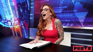 For sex, you can break the silence. A red-haired girl in glasses moans