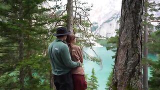 The couple has sex right in the forest
