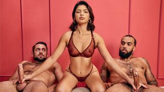 Their hands work in sync, and the guys moan in unison. A unique handjob experience
