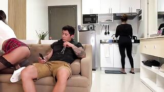 A girl came to her stepfather, he did not notice and she got inquiet