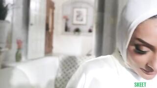 A young and beautiful Arab girl was fucked on the bed