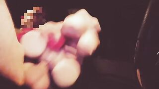 A girl with a silicone pussy gets fucked hard in the car, moaning loud