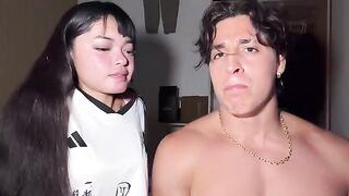 A sexy Iranian babe got fucked by two muscular men and received a creampie
