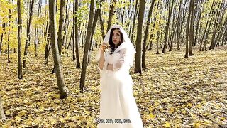 A white dress can be removed, but the cock should remain in place