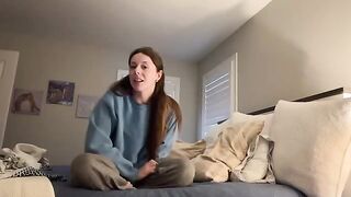 The girl is very excited and she started to masturbate her sweet pussy
