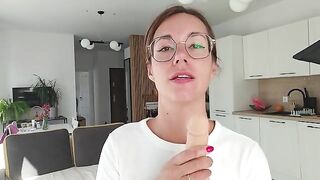 A girl has discharge and talks dirty in this painting