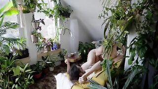 A couple has passionate, romantic sex right at home on the couch