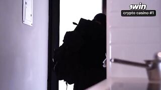 A girl came home and was robbed, but the robber stayed to fuck her