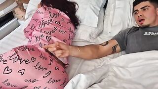 My girlfriend fucked by her friend, who stretched her entrance with fingers