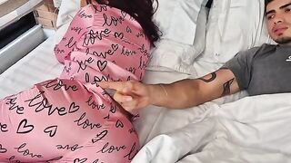 My girlfriend fucked by her friend, who stretched her entrance with fingers