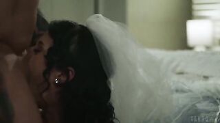 A couple has a rough sex session on the bed in 2026
