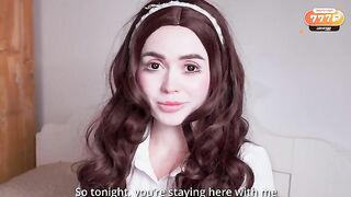 The girl in the role of a doll was fucked by her master
